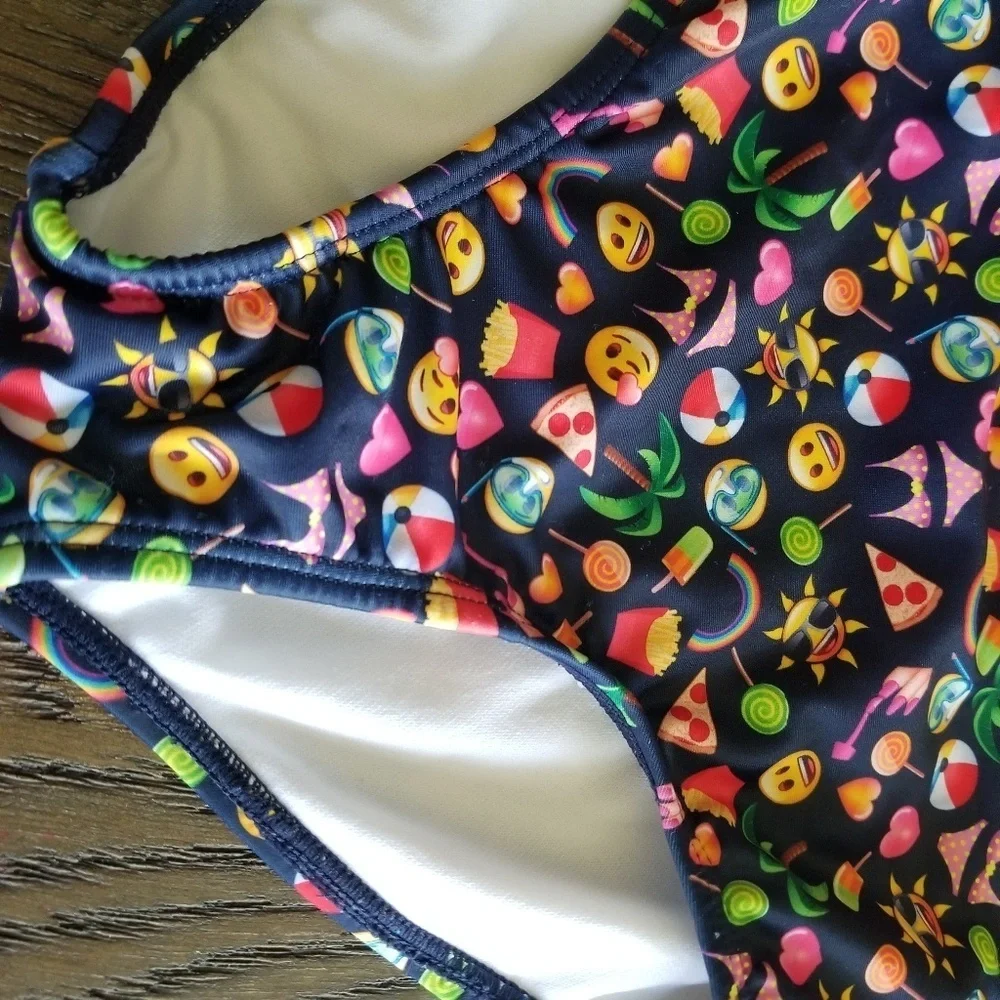 Emoji Ruffle Off The Shoulder one piece Swimsuit